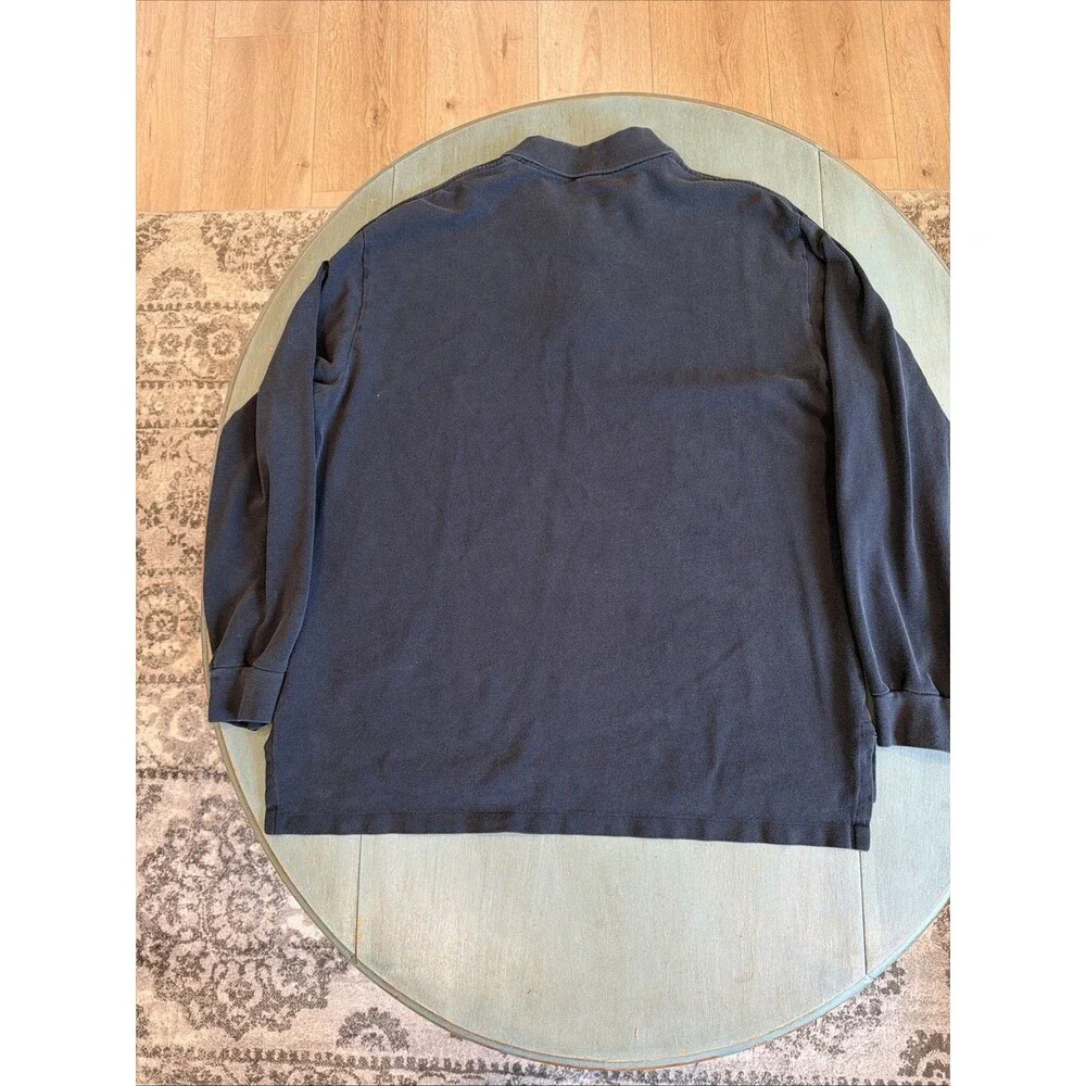 Y2K Polo by Ralph Lauren Black Navy Long Sleeve Polo Shirt Mens XL